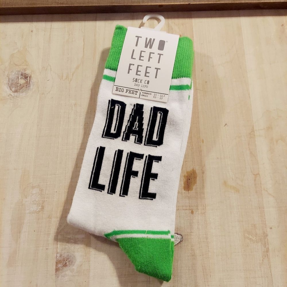 TWO Left Feet Socks Dad Life Size 8.5-13
